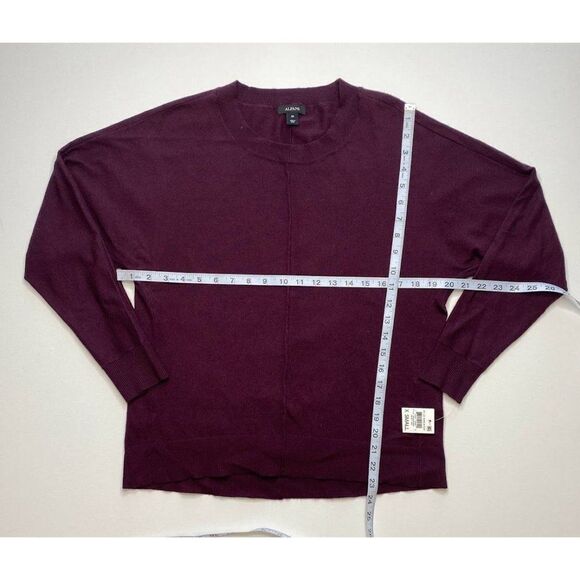 Alfani Pullover Sweater Top XS Dark‎ Purple Women's Seam-Front Relaxed NEW - Picture 3 of 7